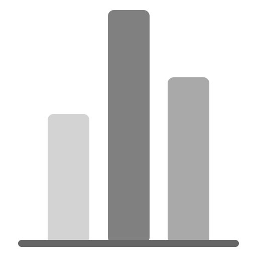 棒グラフ（縦・3本） グレースケール