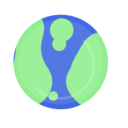 地球（濃い青）