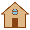 丸い窓のある家