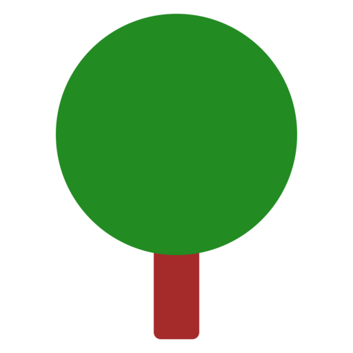 一本の木（丸、濃い色）