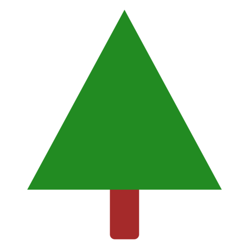 一本の木（三角、濃い色）