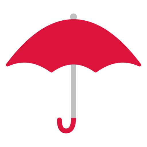 開いた傘（赤）